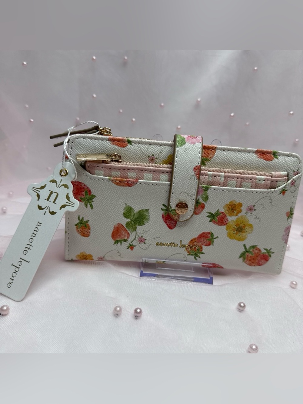 Nanette Lepore Lilli Wallets-Sweet Strawberry,Pink Gingham 🍓